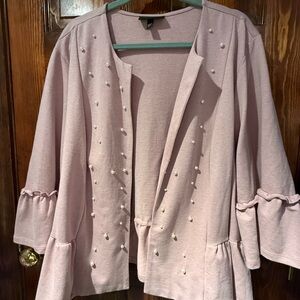 Lane Bryant Blush Cardigan sweater  with Pearl Details
